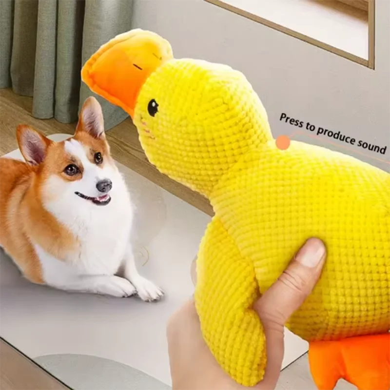 Cute Dog Toy Stomping Duck Bite Resistant Grinding Teeth Cleaning Large Dog Interactive Entertainment Puppy Boredom Plush Toy