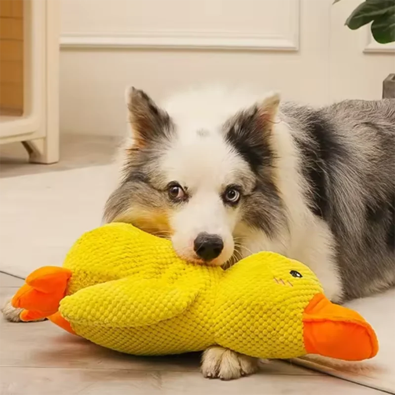 Cute Dog Toy Stomping Duck Bite Resistant Grinding Teeth Cleaning Large Dog Interactive Entertainment Puppy Boredom Plush Toy