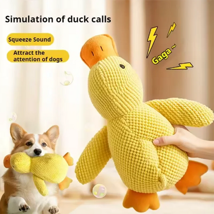 Cute Dog Toy Stomping Duck Bite Resistant Grinding Teeth Cleaning Large Dog Interactive Entertainment Puppy Boredom Plush Toy