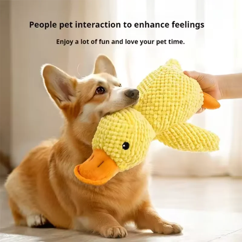 Cute Dog Toy Stomping Duck Bite Resistant Grinding Teeth Cleaning Large Dog Interactive Entertainment Puppy Boredom Plush Toy